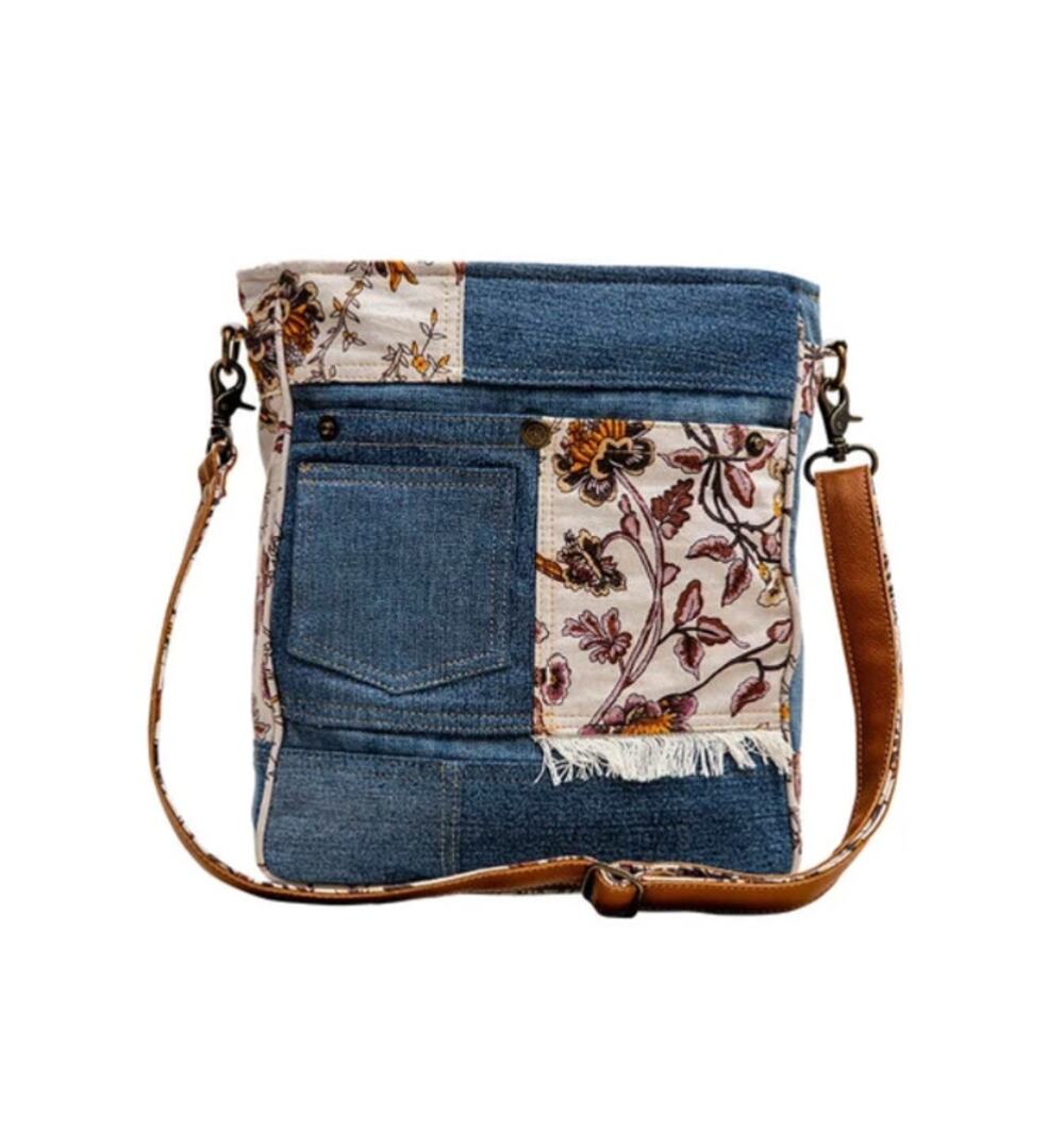 NWT Boho Western Patchwork Floral and Denim Rednoize Shoulder Bag